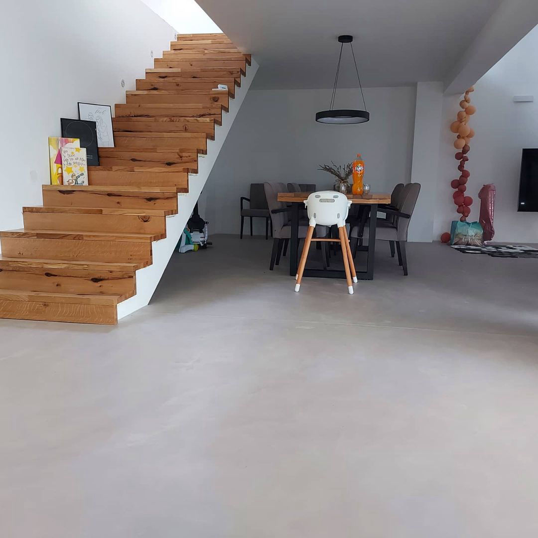 beton görünümlü villa zemin kaplama